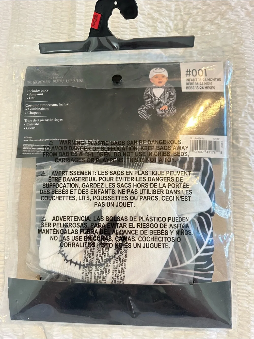 Disney Jack Skellington Infant Halloween Costume - Black & White